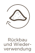 Icon eines Materialbergs mit einem kreisf&ouml;rmigen Pfeil darum und dem Text 