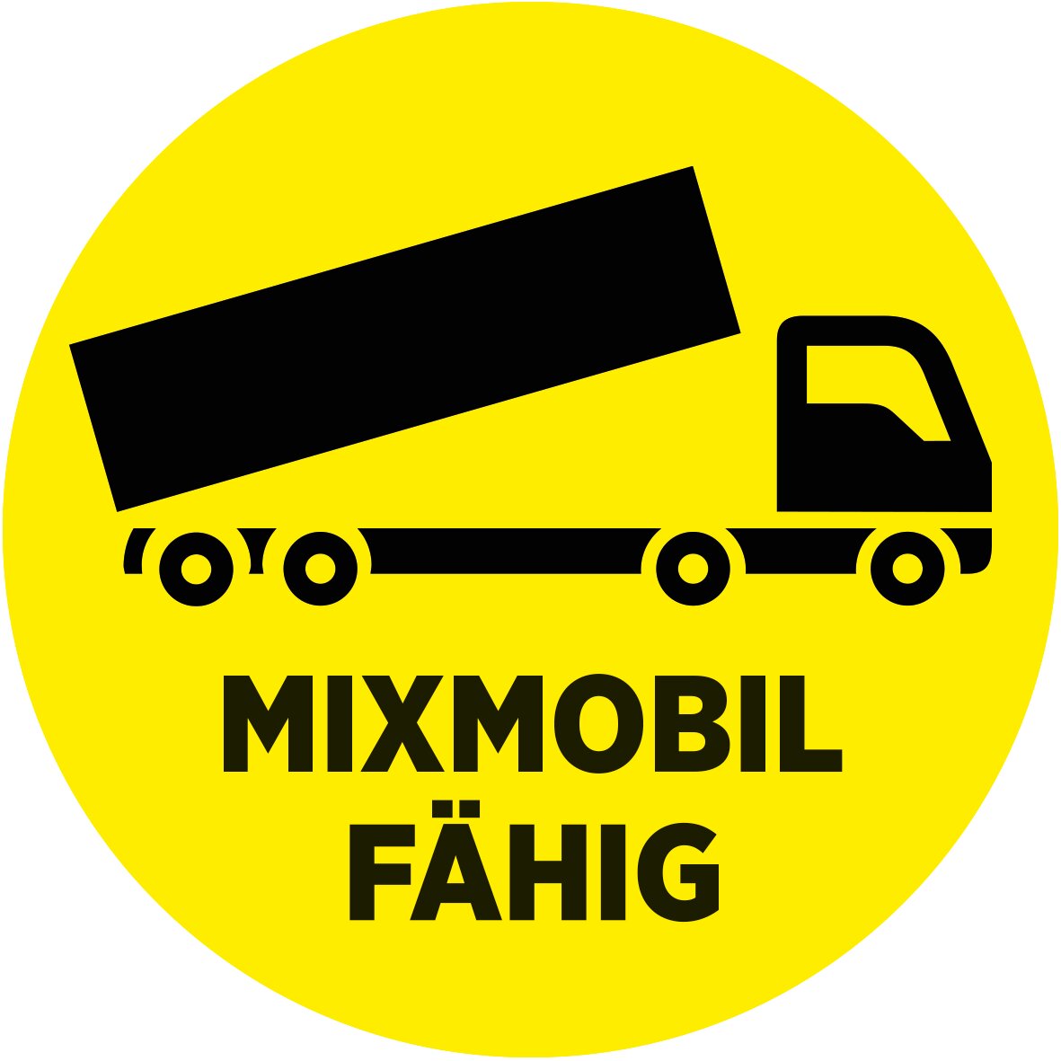 Gelbes Icon mit gezeichnetem MixMobil und der Aufschrift 'MixMobil fähig'