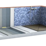 Fliesenverlegung auf Verbundabdichtung für wasserbeanspruchte Flächen wie Badezimmer, Duschen oder Waschküchen