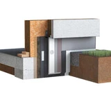 Systemgrafik eines Sockeldetails bei Holzrahmenbau mit WDV-System