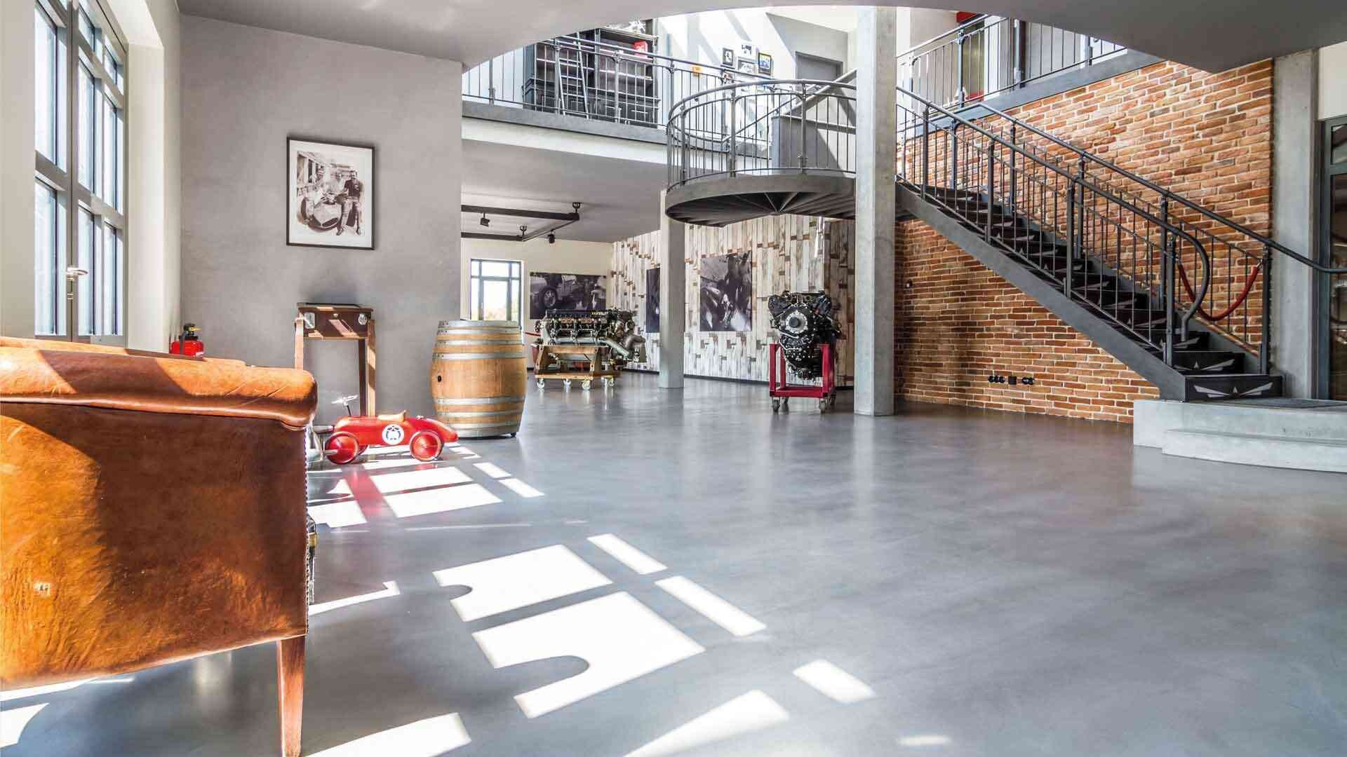 weber DesignFloor Sicht in ein Wohnzimmer mit dem weber DesignFloor als Boden