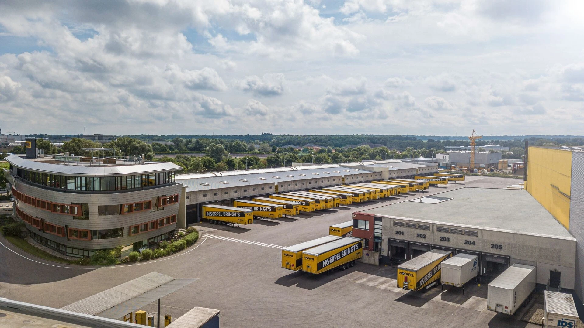 Luftaufnahme vom Standort des neuen Logistikpartners Noerpel‑Gruppe