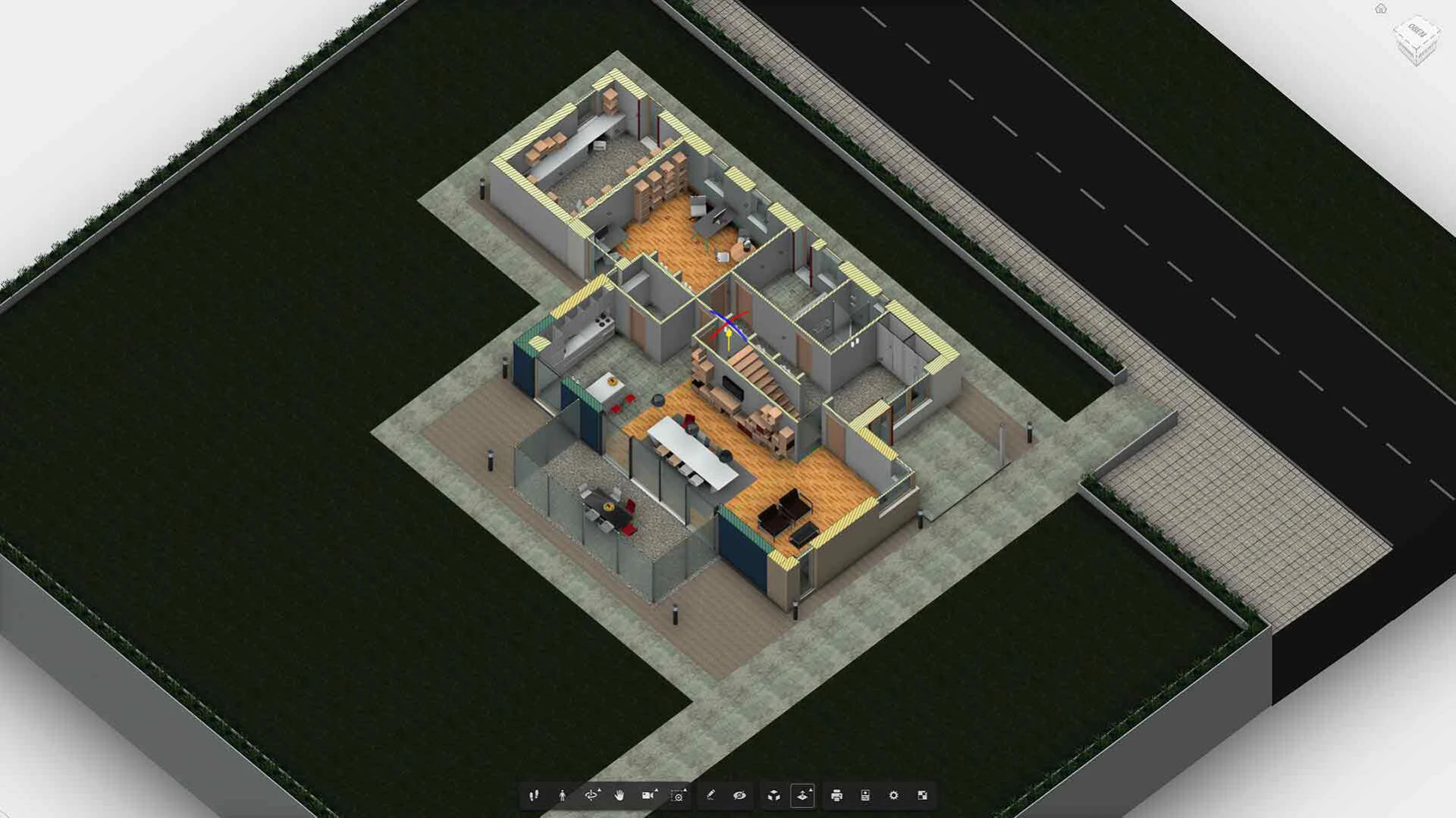 Draufsicht auf ein 3D-Modell, welches durch BIM erstellt wurde