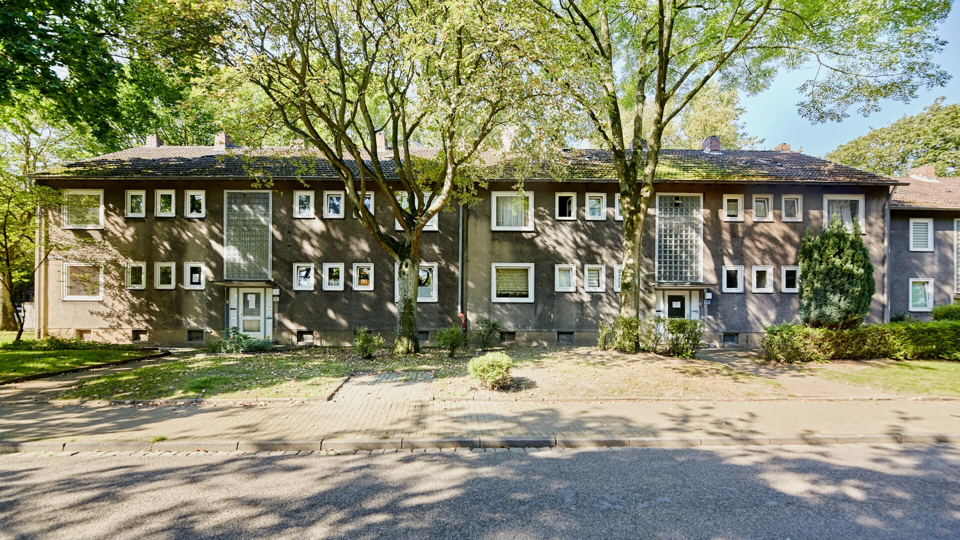 Aufnahme eines Gebäudes der Siedlung Eppmannsweg vor der Modernisierung