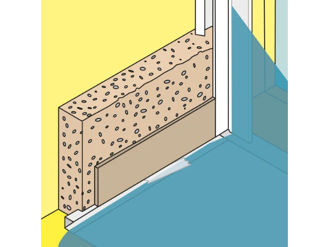 Putzschichten für Putzanschlüsse an Fenster und Türen entsprechend den Abzugskanten am Profil auftragen.