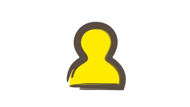 Kontakt Icon Gelbes Kontakt Icon mit braunem Rand für Weber Marine Produkte