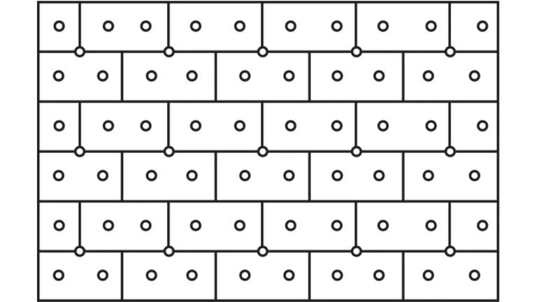 Zeichnung des Dübelschema B mit 5 Dübeln pro m²