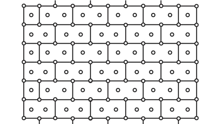 Zeichnung des Dübelschema E mit 8 Dübeln pro m²