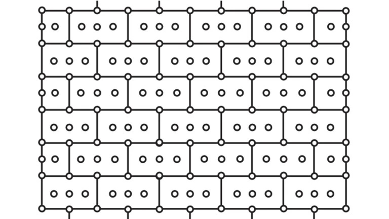 Zeichnung des Dübelschema g mit 10 Dübeln pro m²
