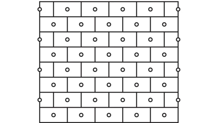 Zeichnung des Dübelschema H mit 3 Dübeln pro m²