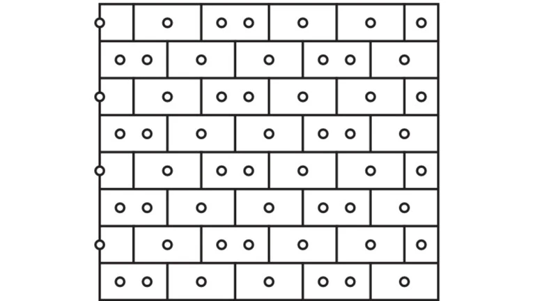 Zeichnung des Dübelschema I mit 4 Dübeln pro m²
