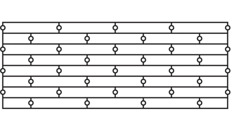 Zeichnung des Dübelschema L mit 4 Dübeln pro m²