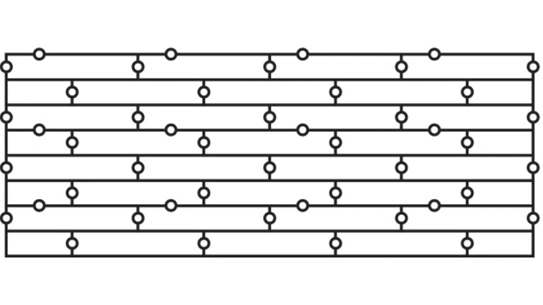 Zeichnung des Dübelschema M mit 5 Dübeln pro m²