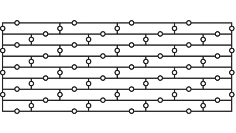Zeichnung des Dübelschema O mit 8 Dübeln pro m²