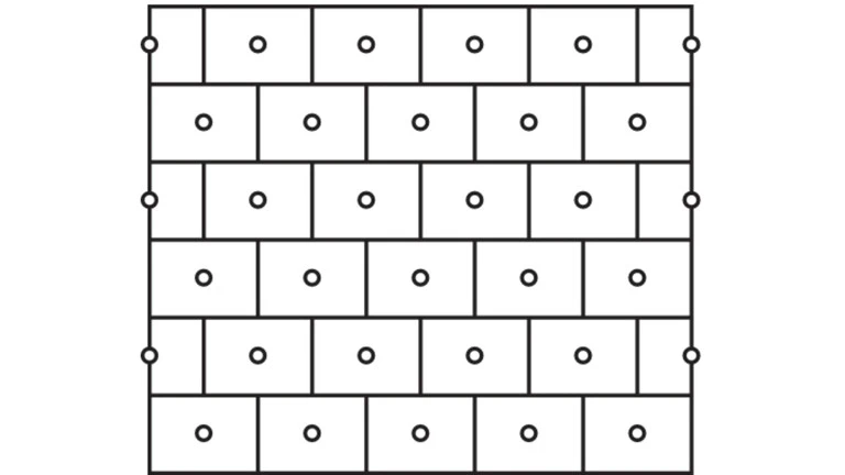 Zeichnung des Dübelschema P mit 4 Dübeln pro m²