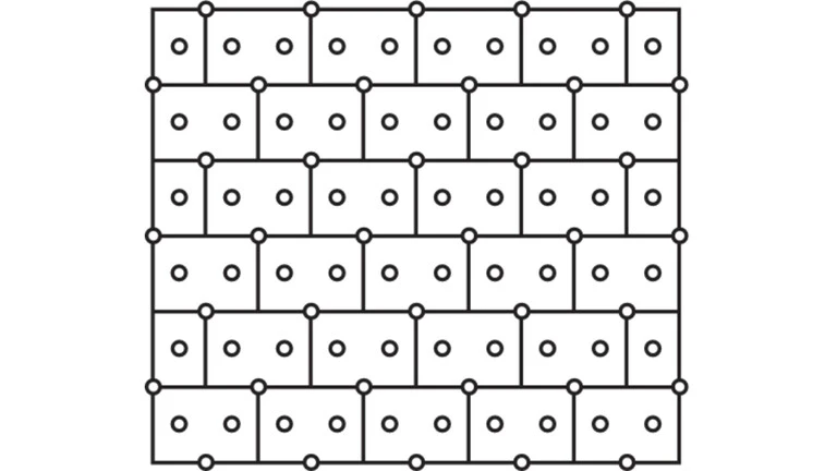 Zeichnung des Dübelschema R mit 12 Dübeln pro m²