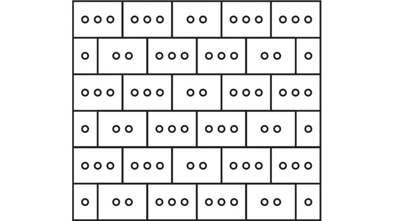 Zeichnung des Dübelschema T mit 8 Dübeln pro m²