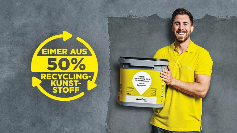 Eimer aus 50 % Recycling-Kunststoff 