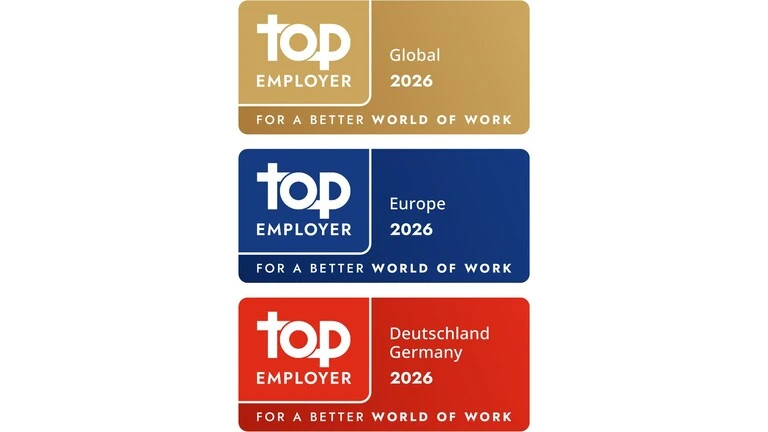 Siegel, die Saint-Gobain Weber als Top Employer Global, in Europa und in Deutschland ausweisen